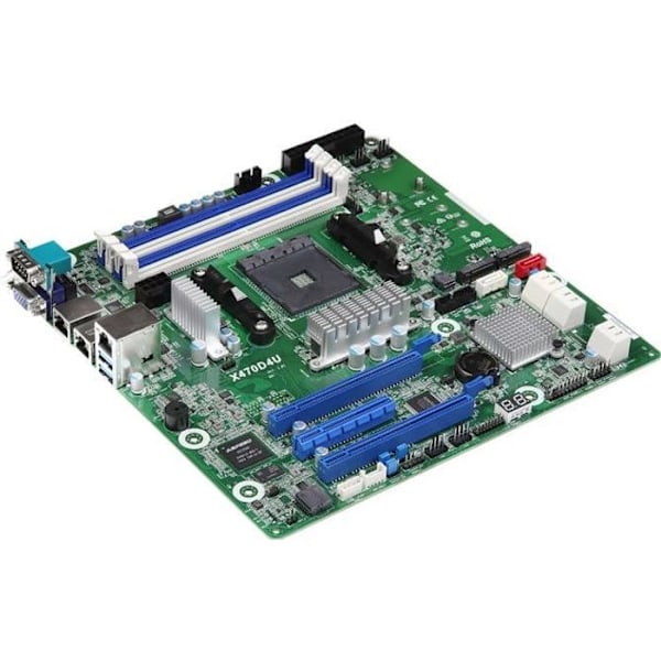 ASRock Rack X470D4U - Micro ATX Socket AM4 AMD X470 moderkort - 4x DDR4 - SATA 6Gb/s + M.2 - USB 3.0 - 1x PCI-Express 3.0 16x (