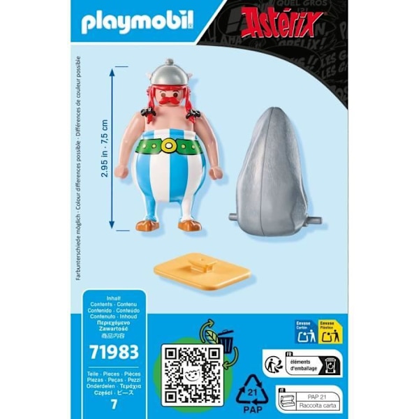 PLAYMOBIL 71983 Obélix och hans menhir, Asterix, Seriefigurer från serietidningen, Från 5 år Flerfärgad