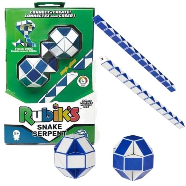 Rubik's Cube Original Snake - SPIN MASTER - Snake 2 - Vit - Barn - Plast - 13 x 19,5 x 4,5 cm - Blå Blå vit