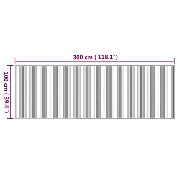 vidaXL Rektangulär matta naturlig 100x300 cm bambu 376949