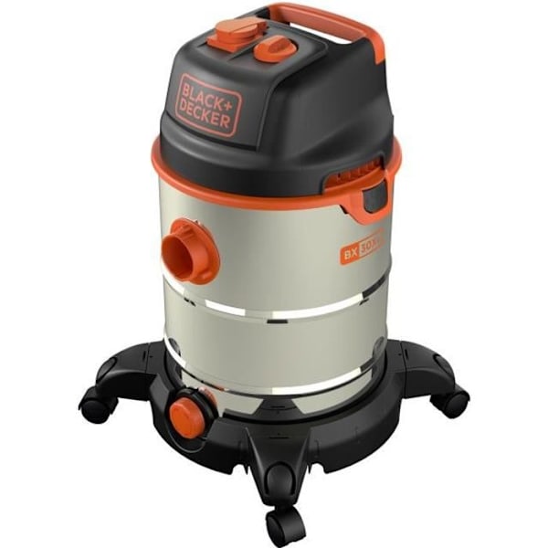 BLACK & DECKER våt- och torrdammsugare - BXVC30XTDE - Tank i rostfritt stål - 30L Grå, svart, orange