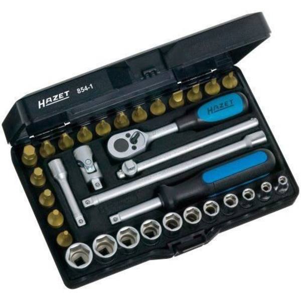 HAZET 854-1 uttagssats - 1/4" drivning - 33 delar i kromvanadin (stål)
