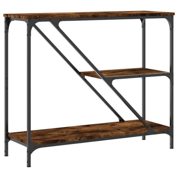 vidaXL Konsolbord Rökt Ek 88,5x30x75 cm Konstruerat trä 835481