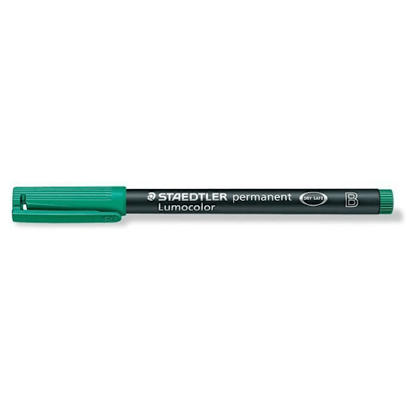 Permanent tusch - Lumocolor® - 314 - Snedspets 1 till 2,5 mm - Grön färg - Vattenfast Grön