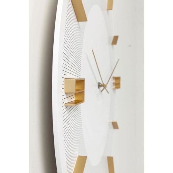 Vitt och guld Leonardo väggklocka - KARE - Rund - Samtida - Design vitt och guld