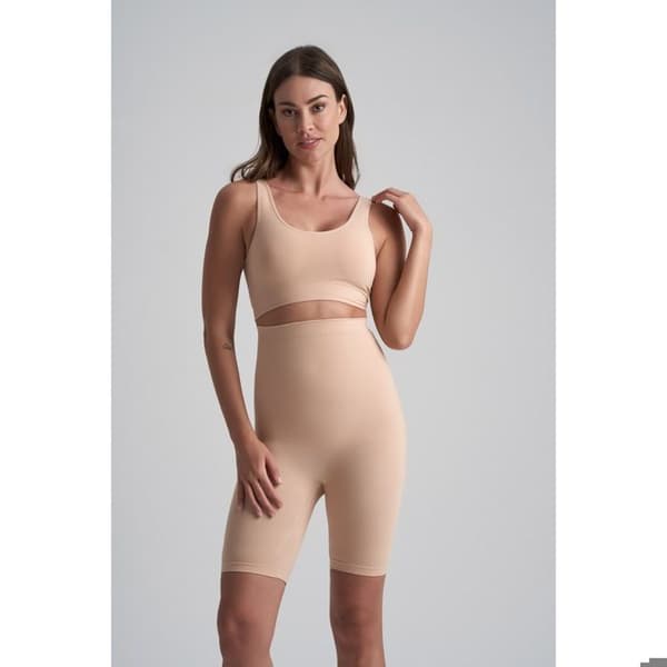 Hög midja leggings dam Bye Bra High Soft Touch Seamless beige M