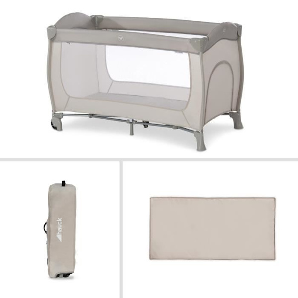 Sleep N Play Go Plus resesäng - HAUCK - beige - lätta och praktiska - hjul Beige