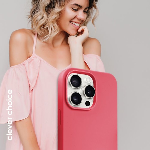 Telefonfodral - Crong - Färgglatt Magnetiskt Skal - iPhone 15 Pro - Rosa - Flexibelt - MagSafe Rosa