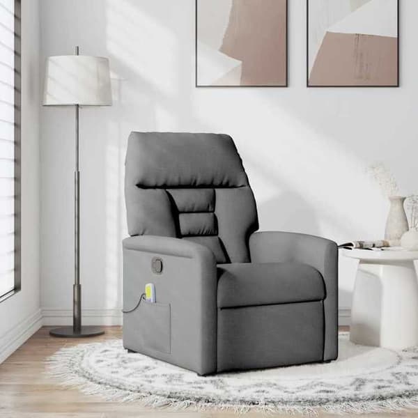 vidaXL Grått tygmassagefåtölj 4015553