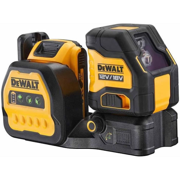 DeWALT DCE088D1G18 Lasernivå CROSS självutjämnande - GRÖN stråle 12V & 18V - 2Ah XR Li-ion - med batteri, laddare & låda