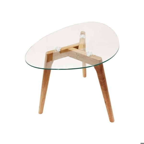 Set med 2 vita härdade glasstensbord