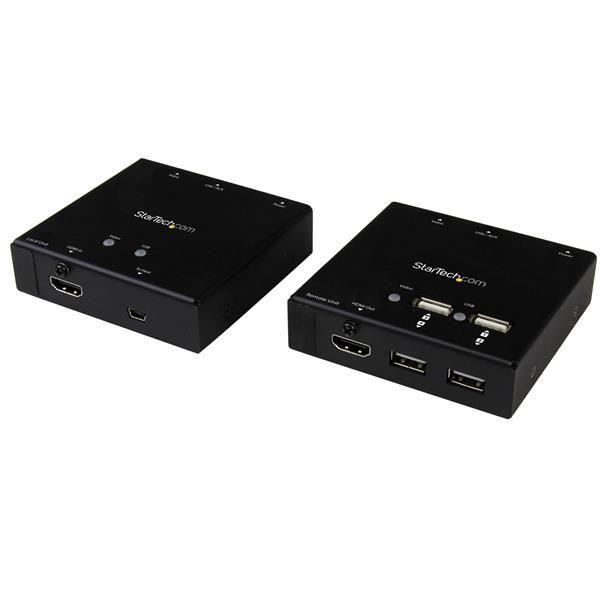 STARTECH.COM HDMI-förlängare - Cat6 - 50 m - HDMI-förlängare - RJ45 - Med 4-portars USB 2.0-hubb