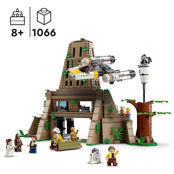 LEGO® Star Wars 75365 rebellbas Yavin 4 leksak med 10 minifigurer inklusive Luke Skywalker, prinsessan Leia kastanj