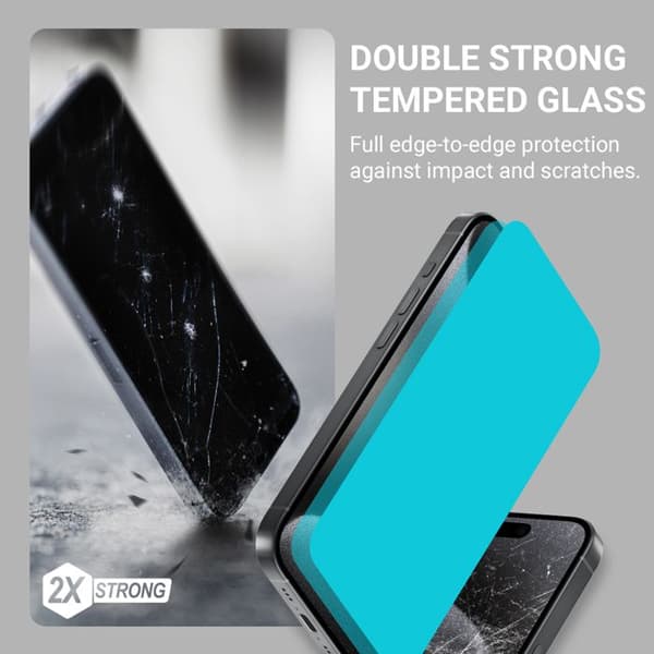 Säkerhetsglas - CRONG - EasyShield 2 - iPhone 16 Plus / 15 Plus - 2 stycken - Repstålig