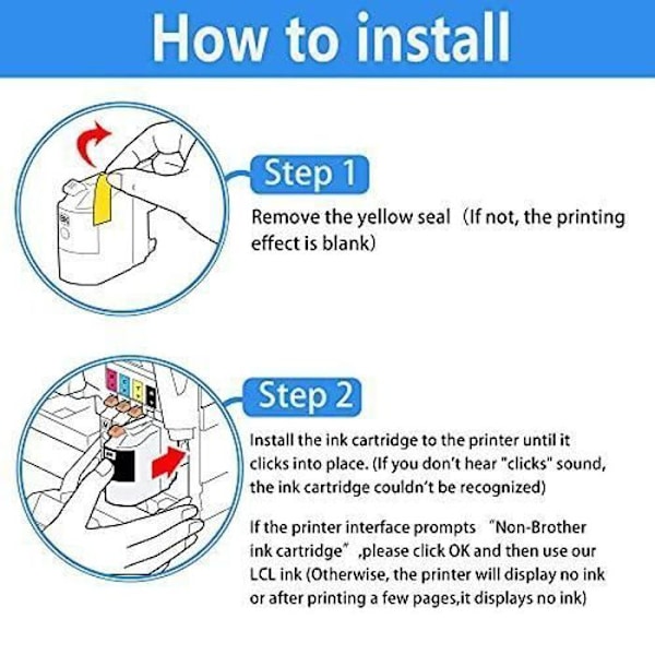 LCL-kompatibel bläckpatron LC121 LC123 LC121BK LC123BK (5 svarta) Ersättning för Brother MFC-J4410DW J4510DW J4610DW J4710D