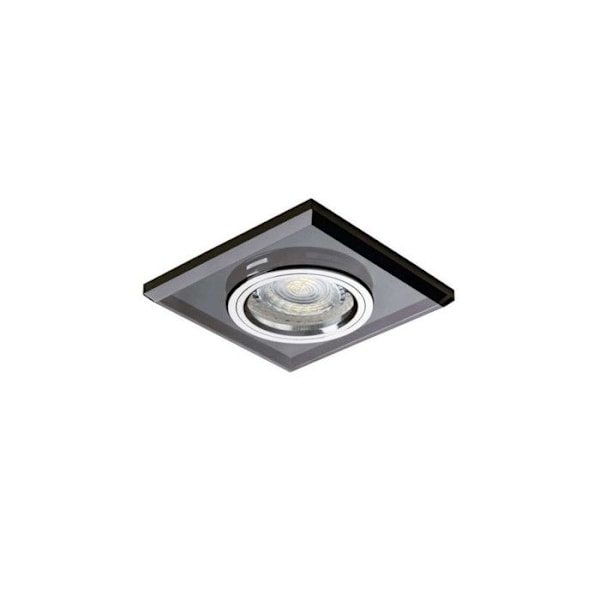 Plattstöd med fyrkantig spegeleffekt - svart - Spotlights - Glas - LED - Infälld Spegel