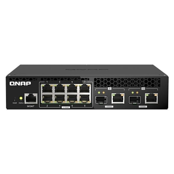 Självständig switch - QNAP - QSW-M2108R-2C - 10 portar - 2,5 Gbps - 2 Po Svart