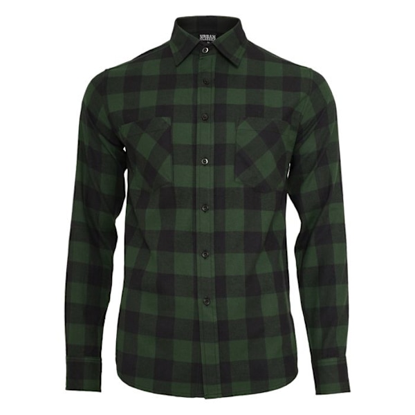 Skjorta - Urban Classic - Flanell - Svart/Skoggrön - Långa Ärmar - Regular svart/grön skog M