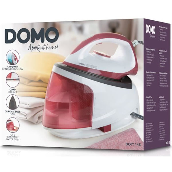Ånggenerator - DOMO - DO7114S - Tryck 5 bar - Ångflöde 120g/min Vitt och rött