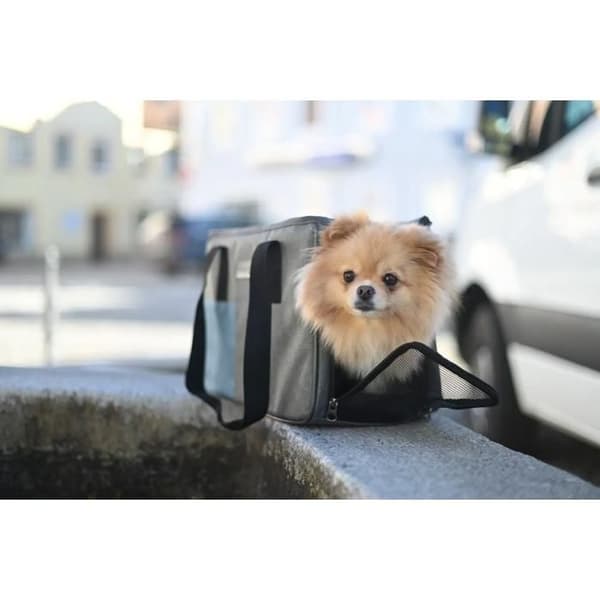Hundtransportväska semester Kerbl Gråblå