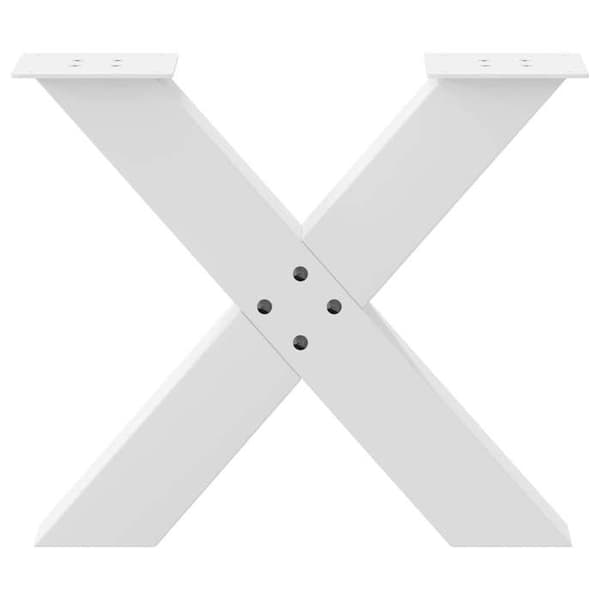 vidaXL X-formade soffbordben, 2 stycken, vit, 50 x (42-43) cm, stål 4012957