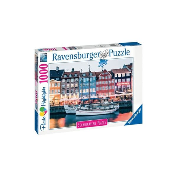 Pussel 1000 bitar Ravensburger Nyhavn Köpenhamn Vit