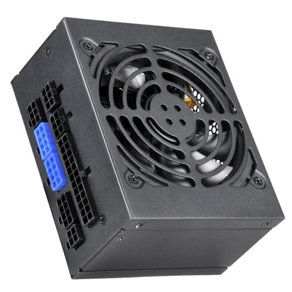 SilverStone Technology SST-SX650-G v 1.1 - SFX-serien, 650 W 80 Plus Gold PC-strömförsörjning, lågt brus, 92 mm, kablage
