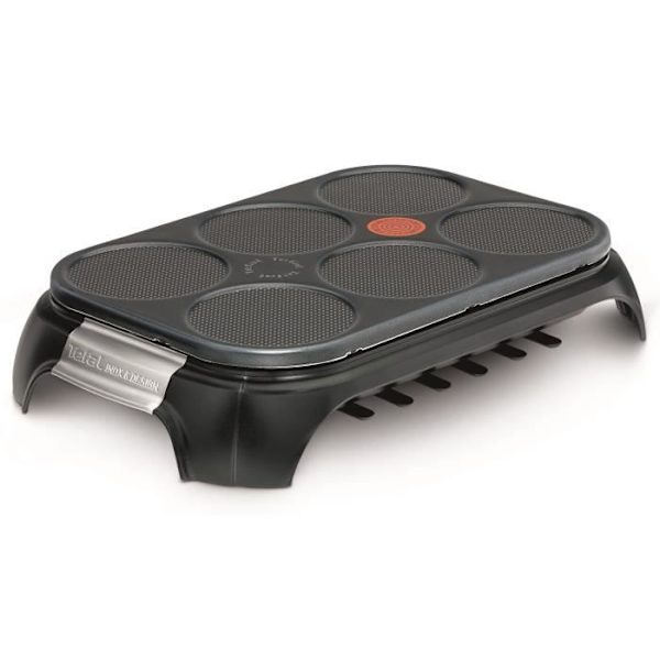 TEFAL Crep’Party, 6-håls crepemaskin, non-stick, Thermo-Spot, 6 spatlar + 1 slev, tillverkad i Frankrike PY558813 Kaktus grön
