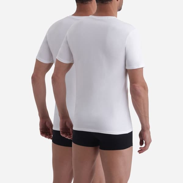 2-pack Andningsbara T-shirts V-ringad Gots Good[] Herr Vit jag