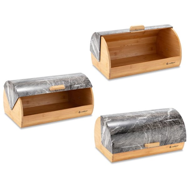 Brödask - Ej specificerat - E-6062 - Bambu - Marmorimiterande stål - Modern design marmor/ljust trä
