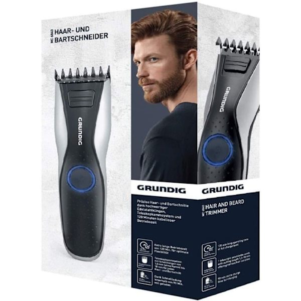 Sladdlös trimmer - GRUNDIG MC 6840 - Skägg - Rostfritt stål - 120 min