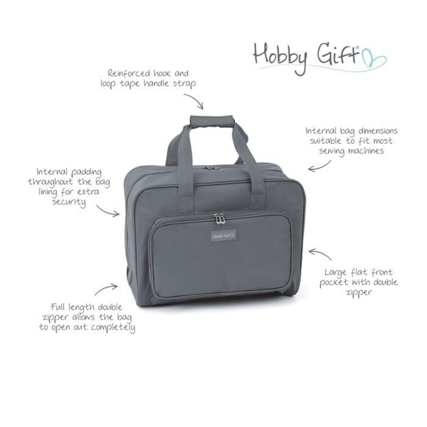 Hobbypresent - Grå - MR4660 Förvaringsväska för symaskin, polyester, grå, 48 x 35 x 7 cm
