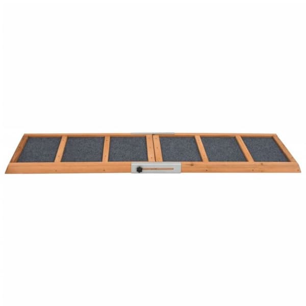 Hundramp - vidaXL - 120x30 cm - Massivt trä - Fällbar - Antiglid grå