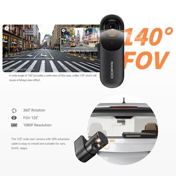 Drone Ddpai - N3 PRO - Dash Camera Mola, 1600p/30fps + 1080p/25fps