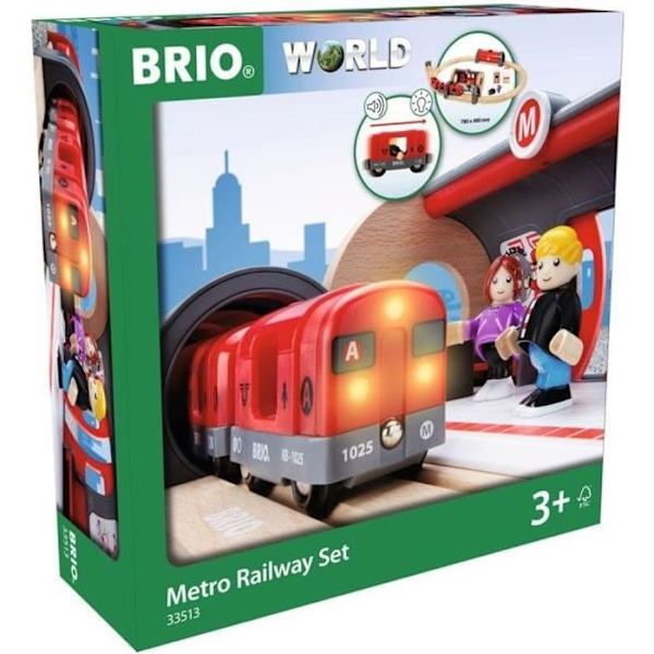 BRIO World Circuit Metro tågbana i trä - Komplett set med 20 delar - Ravensburger - Blandat från 3 år Flerfärgad
