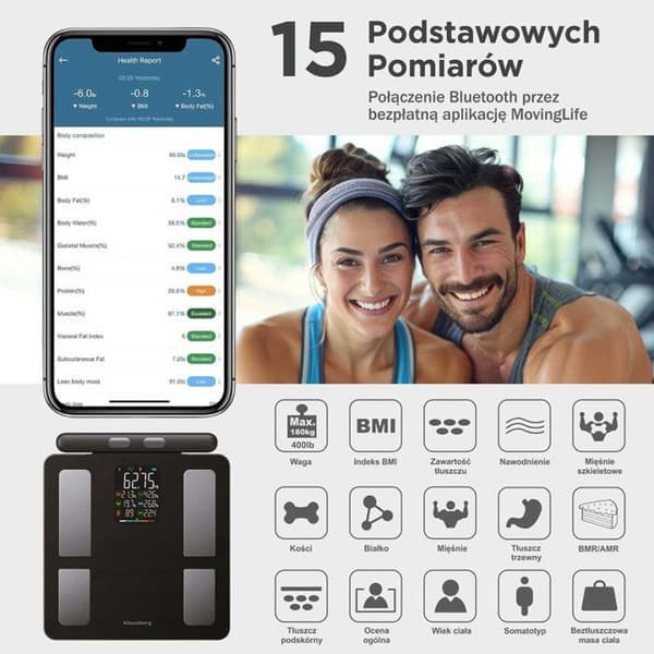 ANALYTISK BADVÅG SMART IOS ANDROID KLAUSBERG KB-7856