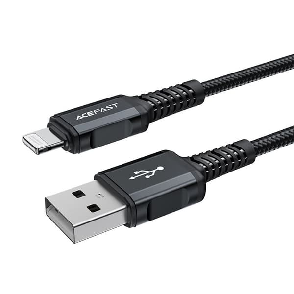 Lightning-kabel - ACEFAST - C4-02 - 1,8 m - MFi - 2,4 A Svart