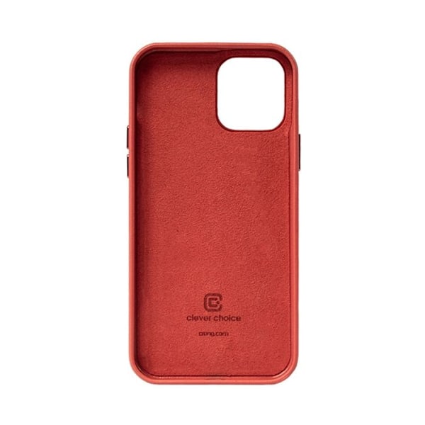 Crong Essential Cover - Läderfodral för iPhone 12 Pro Max (röd)