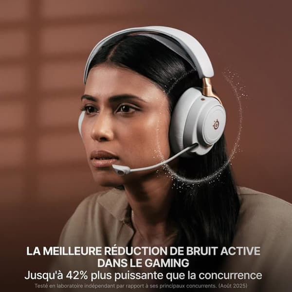 Gaming Headset - STEELSERIES - Arctis Nova Elite - Trådlös - 96 kHz/24 Bits - Sage & Gold