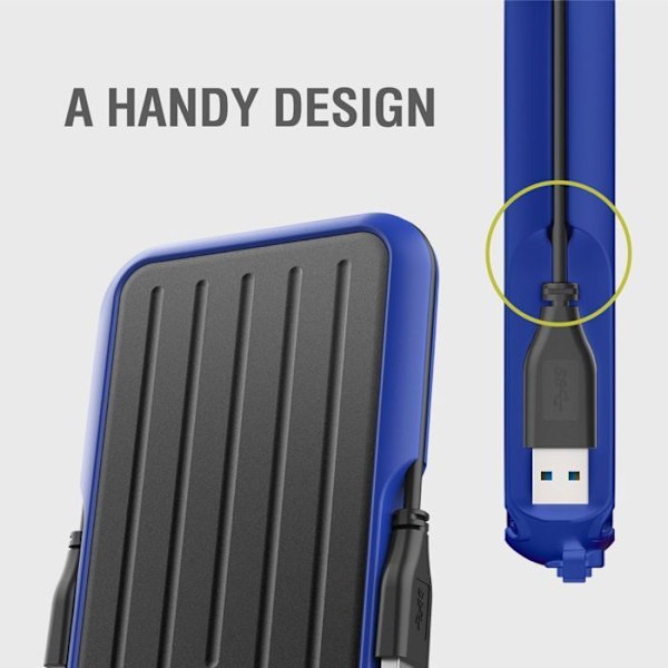 Extern hårddisk - Silicon Power - Armor A66 1To Blå - Stötsäker USB3.2