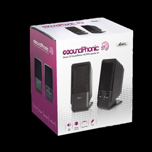 ADVANCE SP-U800B högtalare - 2 W - PC - Svart