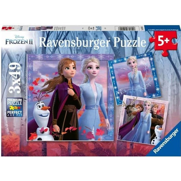 Pussel 3x49 bitar Frost 2, Resan börjar, Från 5 år, Ravensburger Flerfärgad