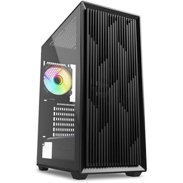 ATX PC-chassi - SHARKOON - VK2 RGB - Härdat glas - Utbyggbar luftflöde - Kabelhantering Svart