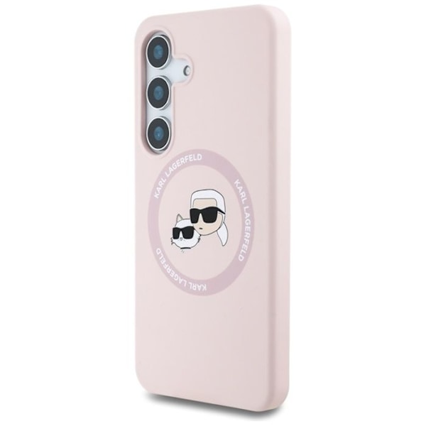 Silicone MagSafe-skal Karl Lagerfeld för Samsung Galaxy S25 (rosa)