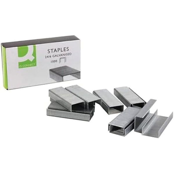Agrafer - Q-CONNECT - Modell 24/6 - Galvaniserad - Metallisk - Blandade Metallisk