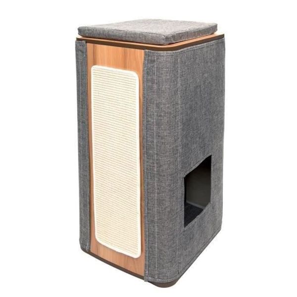 VESPER MDF Cat Tree - 42,5 x 87 x 42,5 cm - Stengrå stengrå