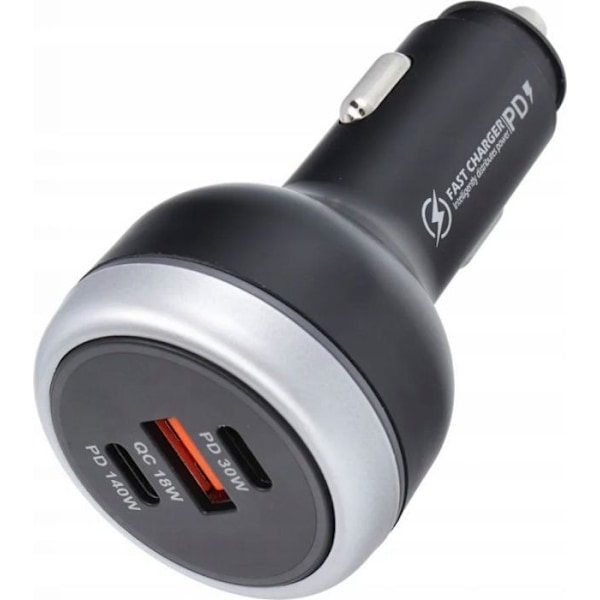 Allume cigare - OEM laddare för bil USB A + 2 x Typ C PD QC3.0 3A 191W CC69-2C1A svart