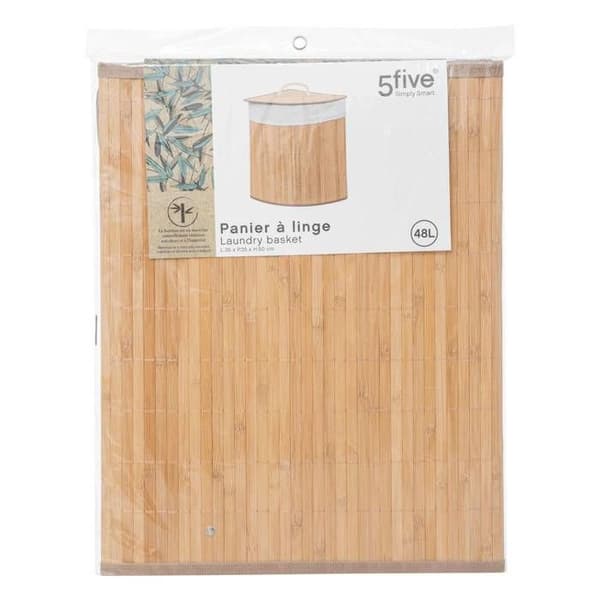 Vinklad tvättkorg i bambu 48L - 5five beige