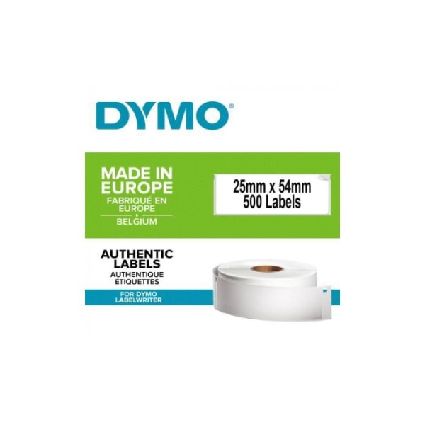 DYMO LabelWriter adressetiketter - Stort format 54mm x 25mm - Box med 1 rulle med 500 etiketter