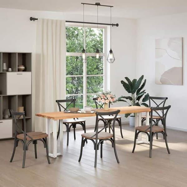 vidaXL T-formade bordsben, 2 stycken, vit, 38 x 25 x (72-73) cm, stål 4013045